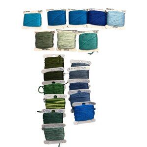 Assorted DMC Colorfast Embroidery Floss Set Of 19 Skeins Blue Green
